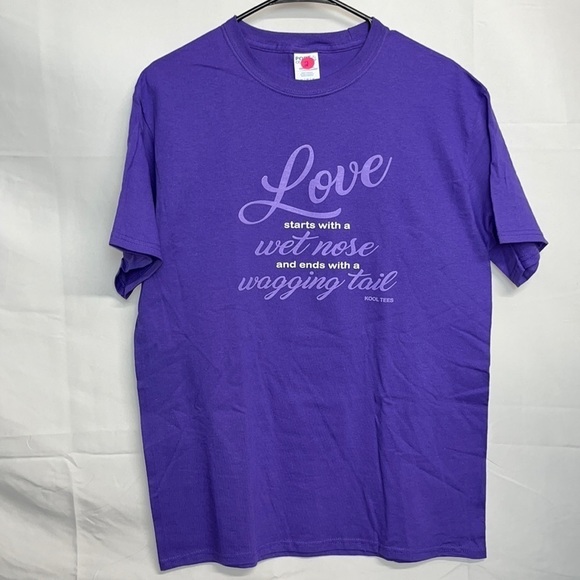 Other - Love starts with a wet nose and ends with a wagging tail. Tee shirt. Purple new